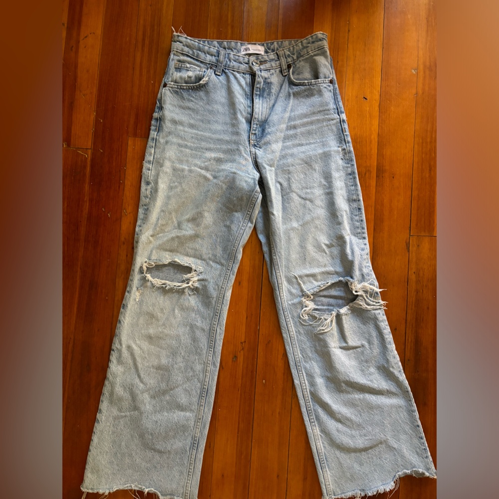 Zara High Rise Straight Leg Jean